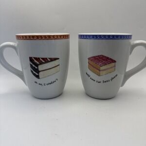 Nancy Green for Boston Warehouse Dessert‎ Excuses set of 2 mugs